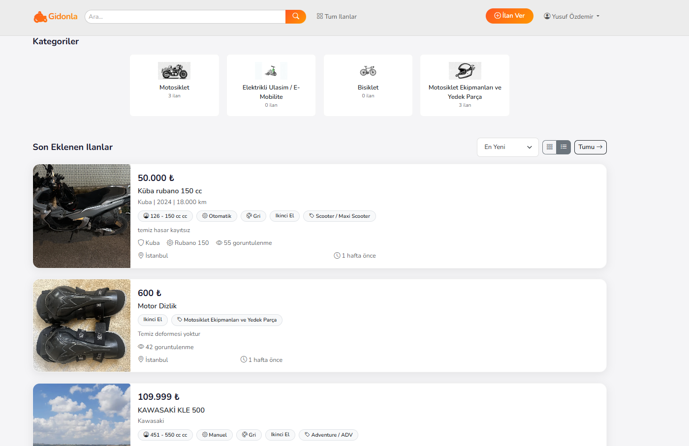 Gidonla — Web Platformu
